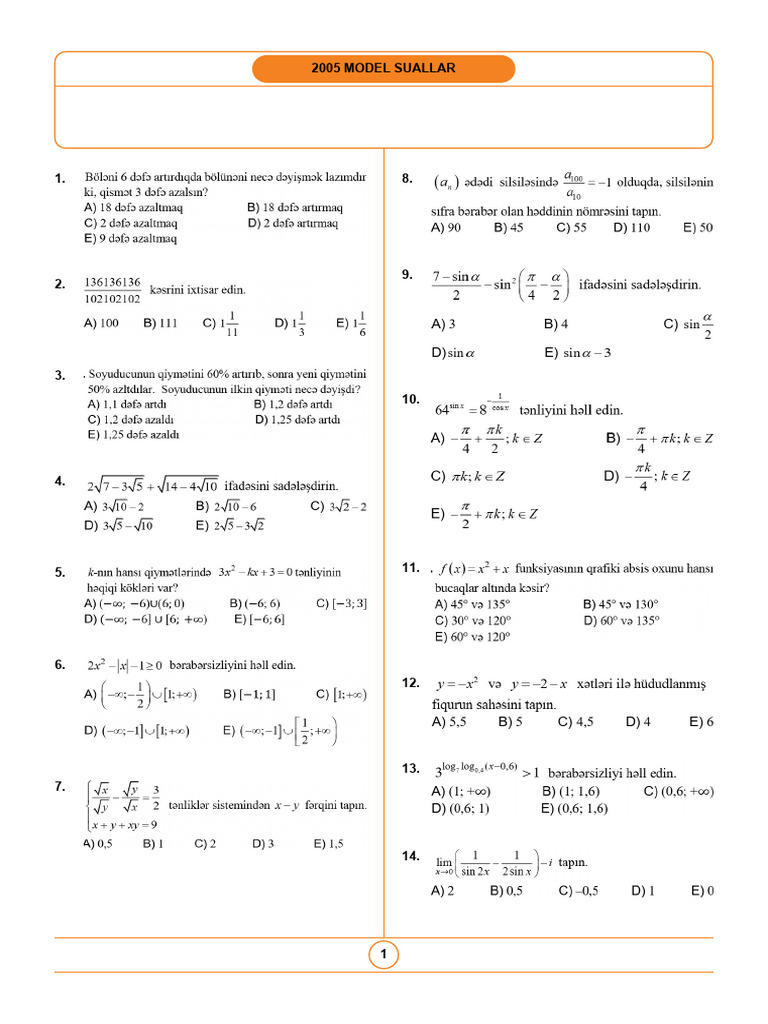 2005 Model Suallar | PDF