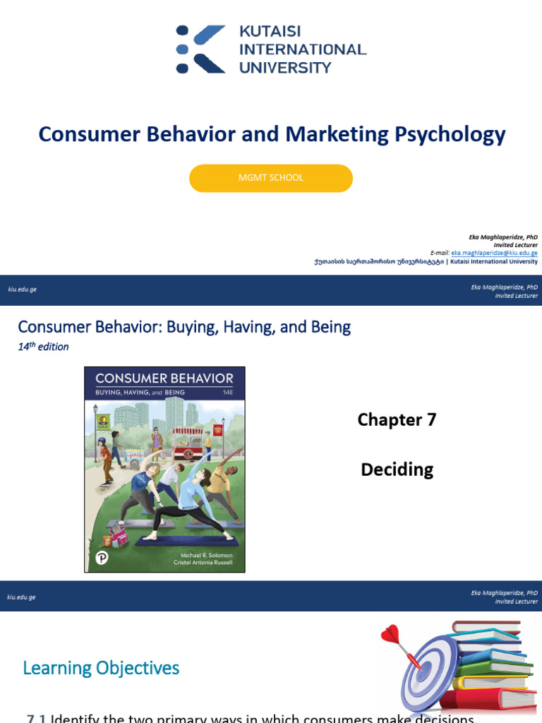 Consumer Behavior Chp.7 E.M | PDF | Decision Making | Heuristic