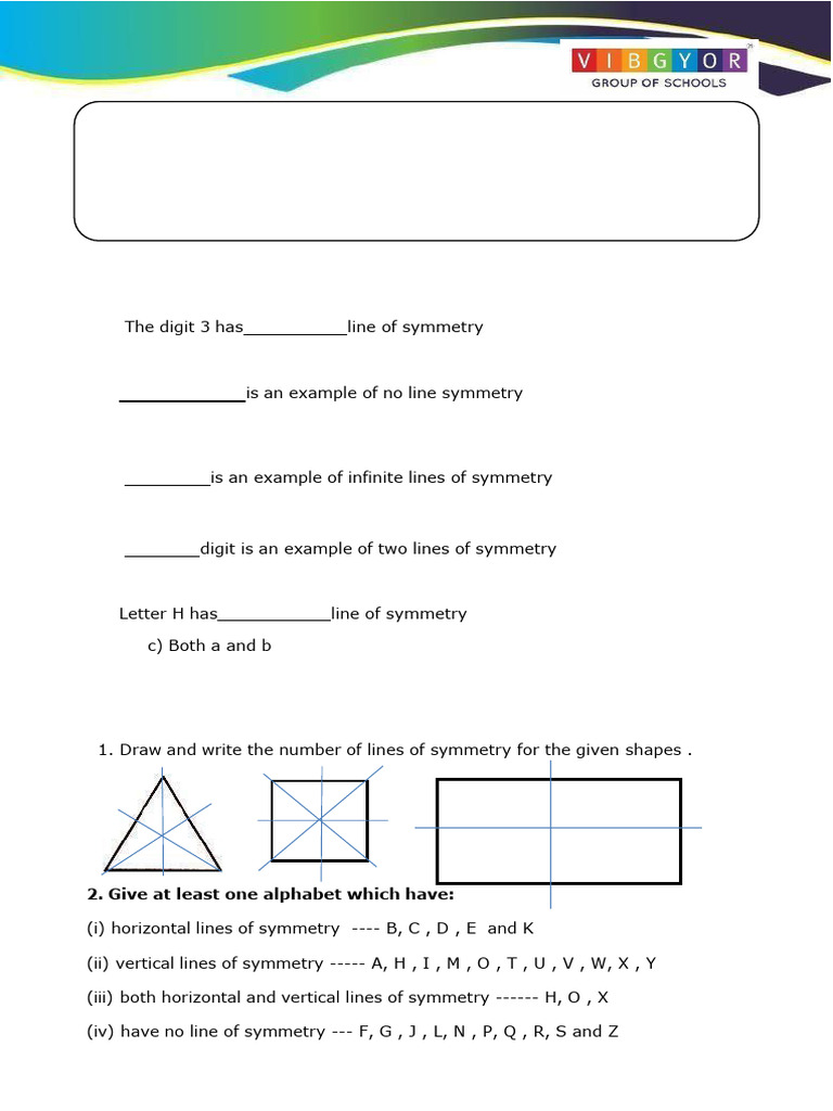 Grade 5 Symmetry Worksheet with Answers | PDF