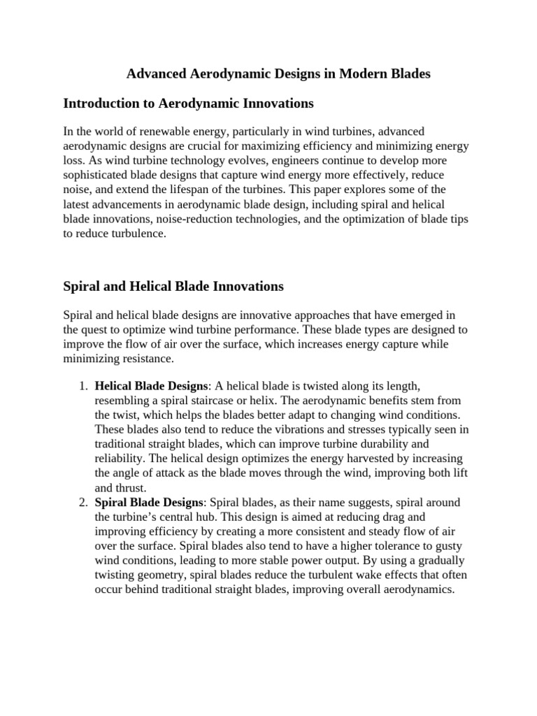 Advanced Wind Turbine Blade Innovations | PDF | Wind Turbine | Turbine