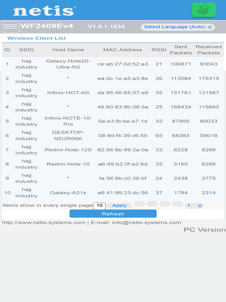 WF2409Ev4 Wireless Client List | PDF