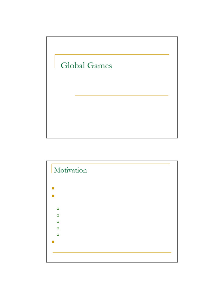 Global Games and Strategic Equilibria Analysis | PDF | Economic ...