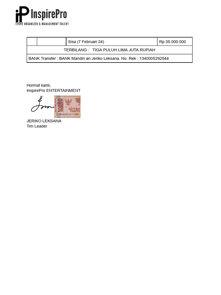 Invoice Eo Termin 1-2 | PDF