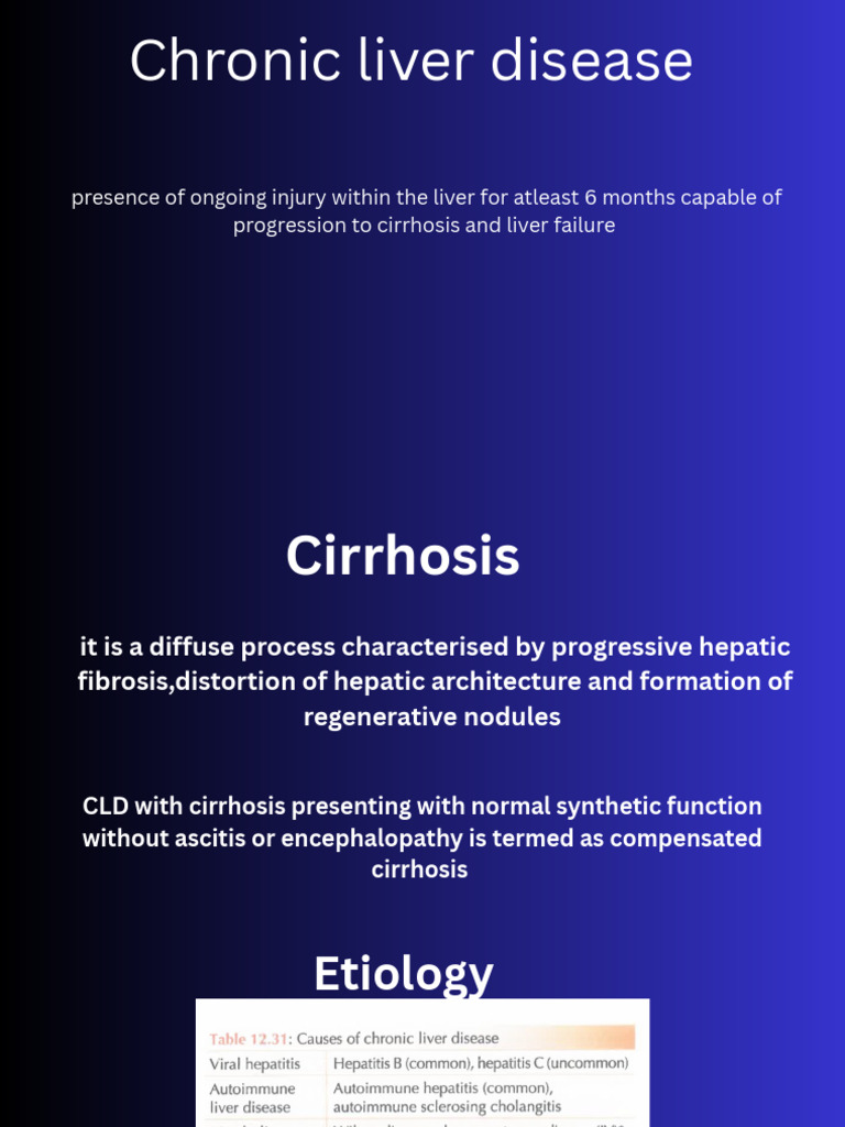 Chronic Liver Disease and Cirrhosis Overview | PDF | Cirrhosis | Hepatitis