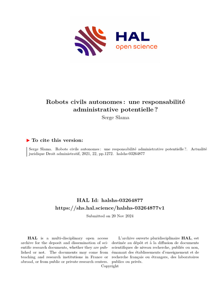 Responsabilité des robots civils autonomes | PDF | Intelligence ...