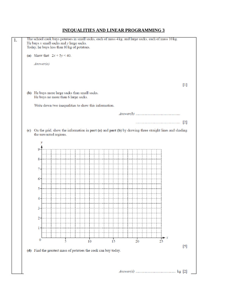 INEQUALITIES AND LINEAR PROGRAMMING 3 | PDF