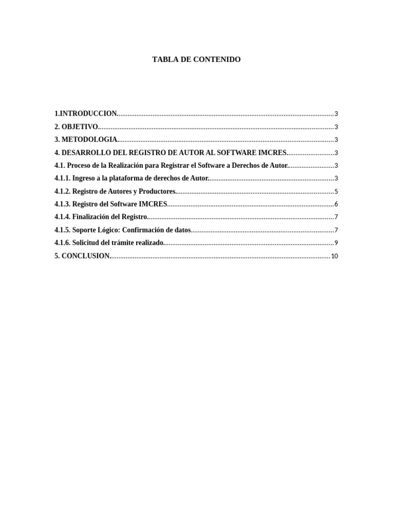 Registro de Derechos de Autor del Software IMCRES | PDF | Software ...