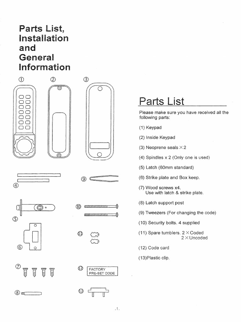 Door Locks - Instruction Manual | PDF