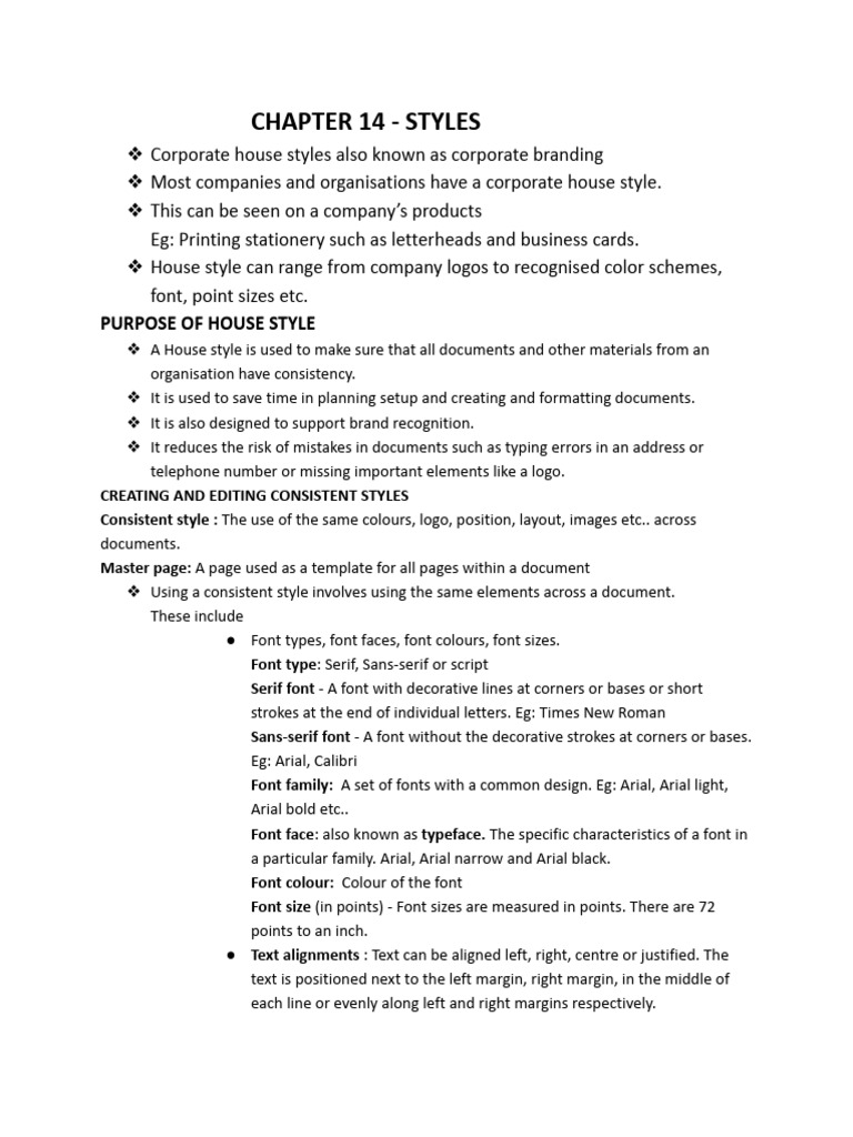Igcse Ict Chapter 14 Practical Notes | PDF | Typefaces | Arial