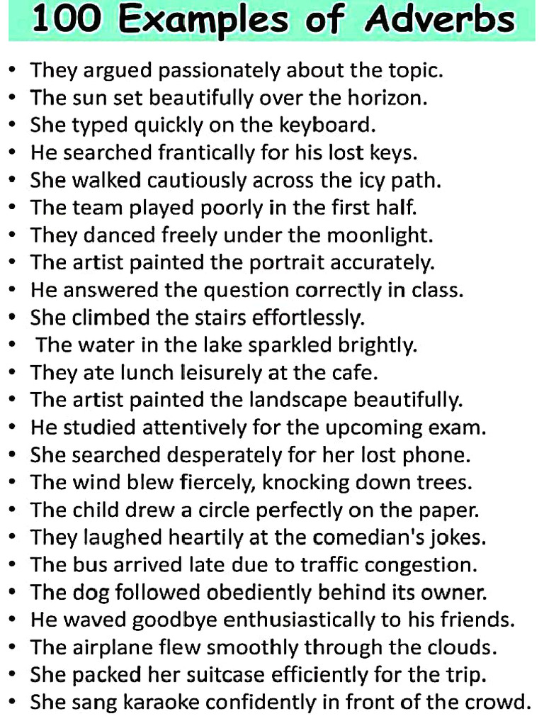 Example of Adjective and Adverb | PDF