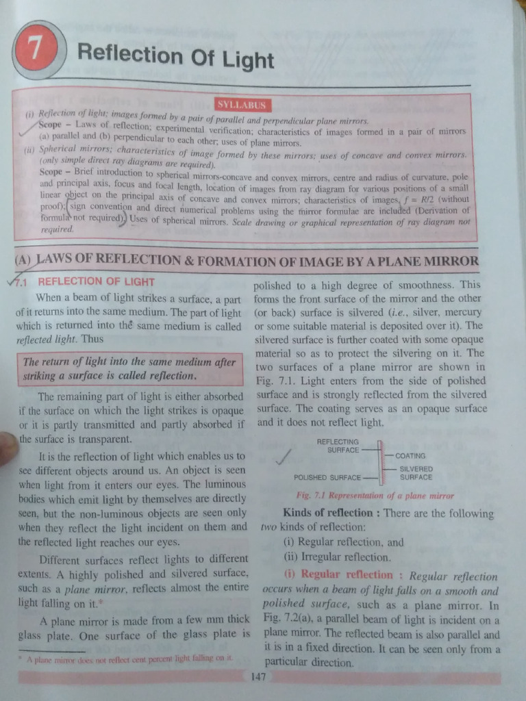 Reflection of Light and Image Formation | PDF | Mirror | Reflection ...