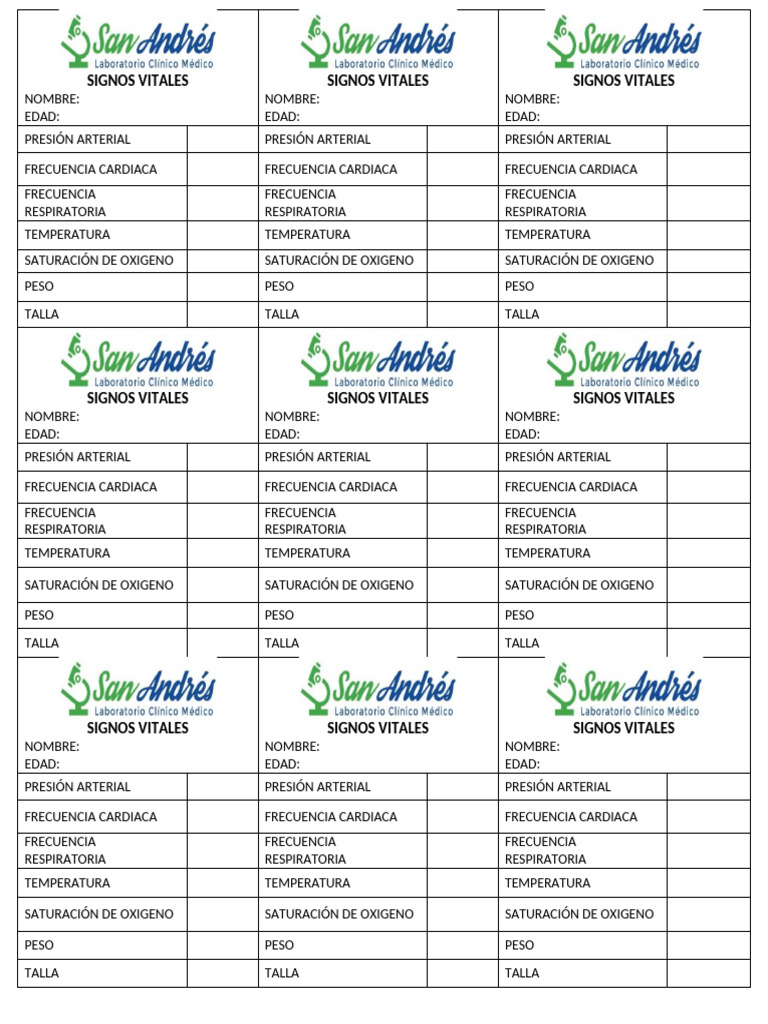 Tabla de Signos Vitales y Frecuencias | PDF