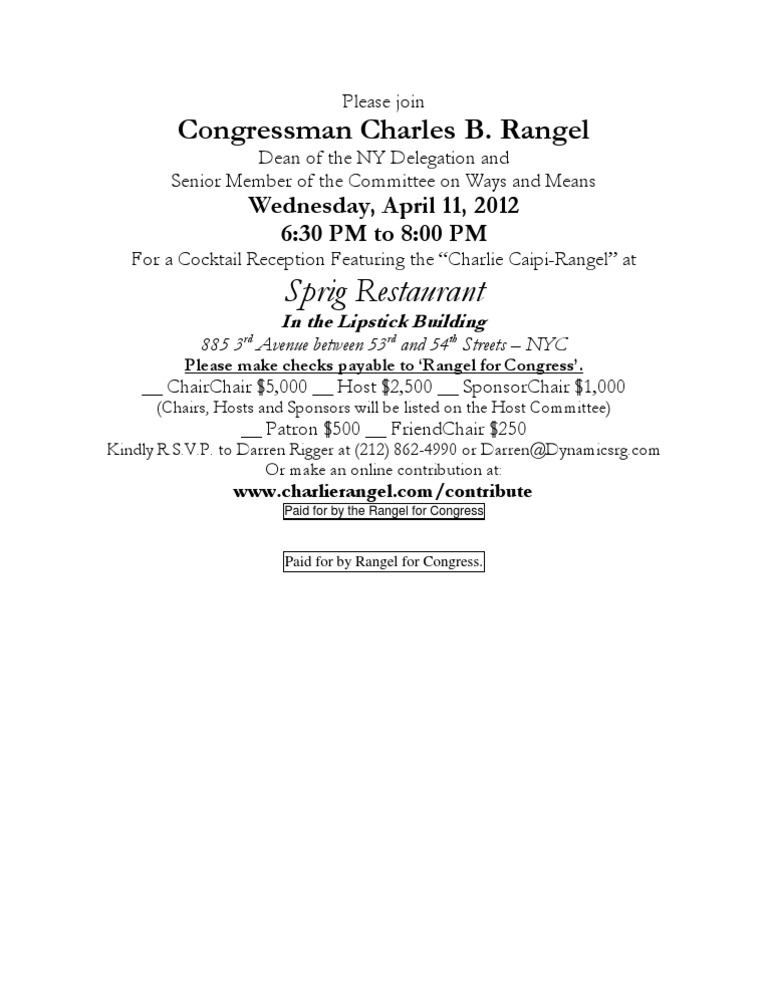 Rangel Cocktail Reception Invitation | PDF