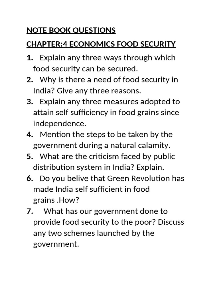 Note Book Questions Ch4 Economics | PDF
