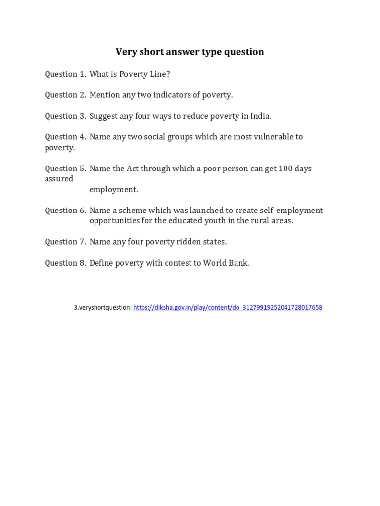 Very Short Type Question | PDF
