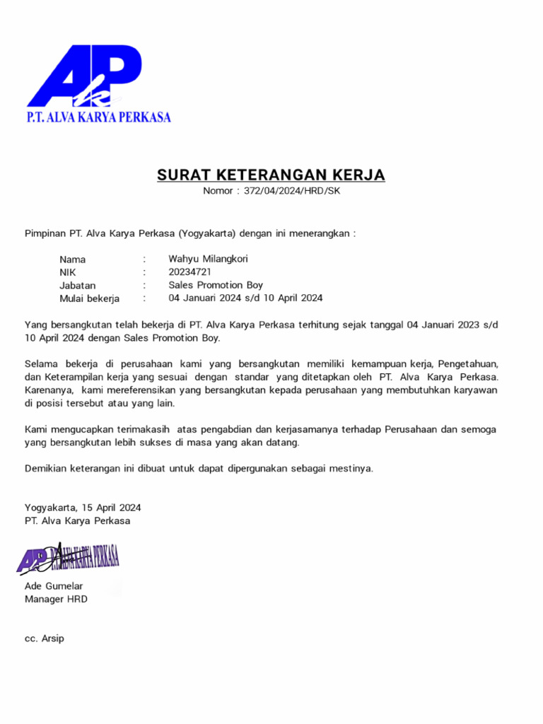 Paklaring 728282826 | PDF
