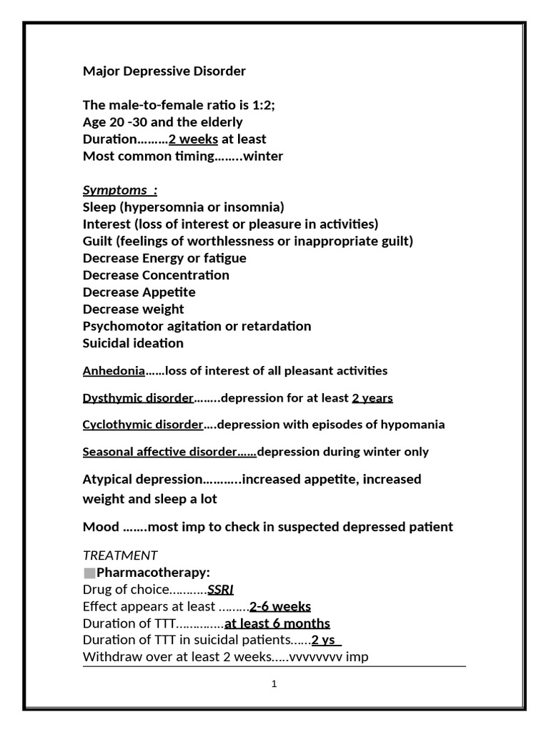 Major Depressive Disorder | PDF | Schizophrenia | Major Depressive Disorder