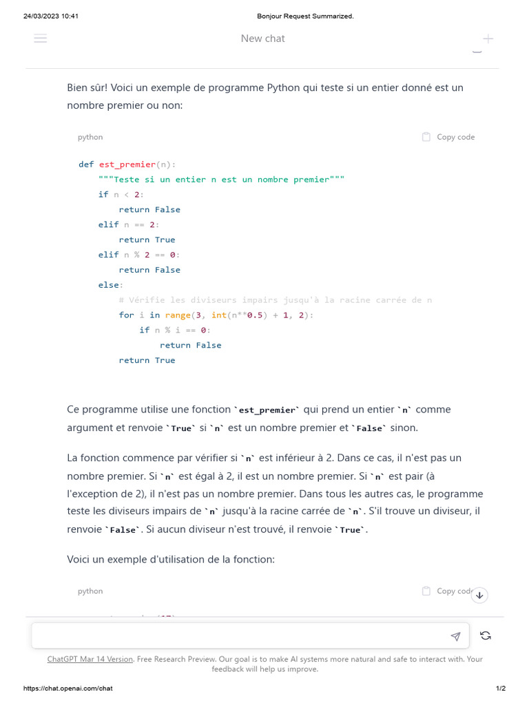 Fonction Python pour tester les nombres premiers | PDF | Programmation ...