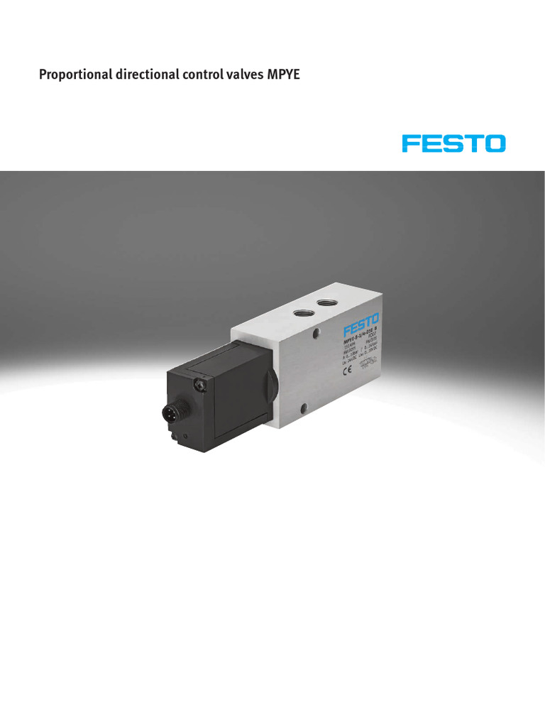 Festo MPYE Proportional Valves Overview | PDF | Valve | Actuator