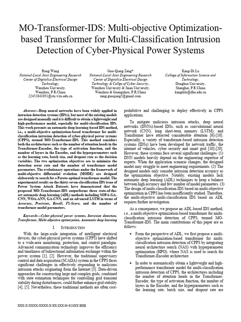 MO Transformer IDS 返稿 | PDF | Deep Learning | Mathematical Optimization