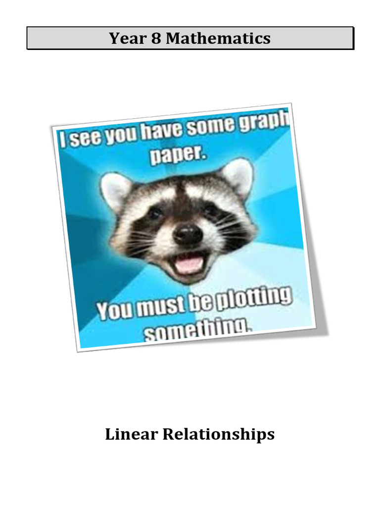Unit 2 - Linear Relationships Booklet - Year 8 | PDF | Cartesian ...