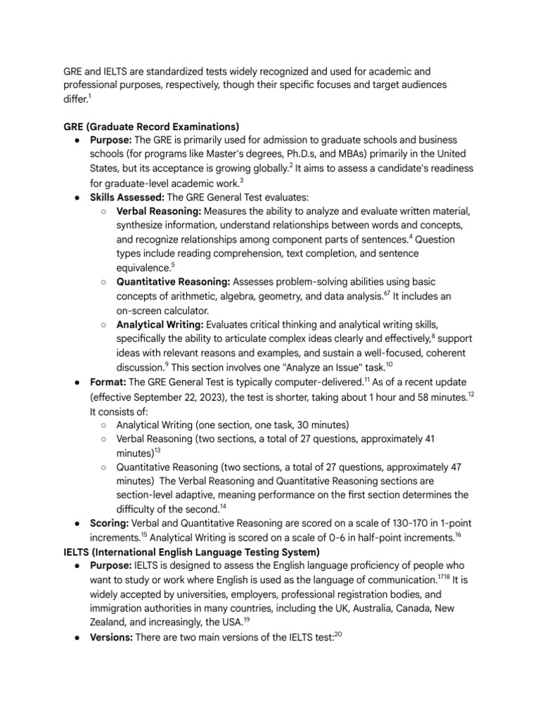 What Are GRE and IELTS? | PDF | Graduate Record Examinations ...