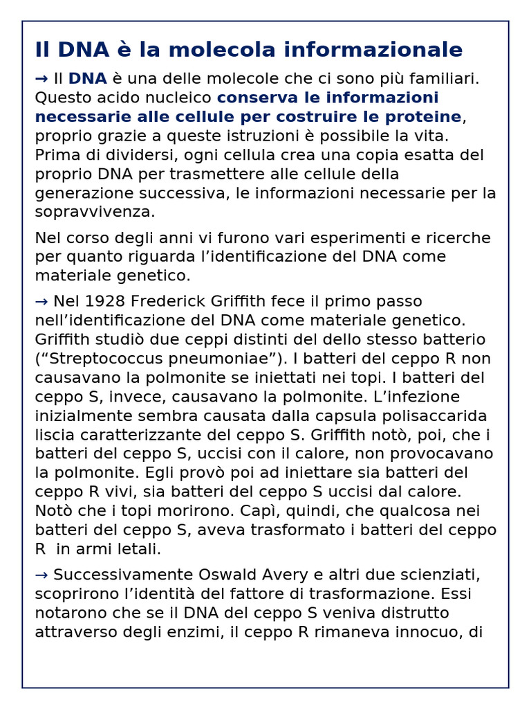 Biologia - Il DNA | PDF