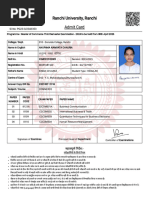 Admit Card - Ranchi University | PDF