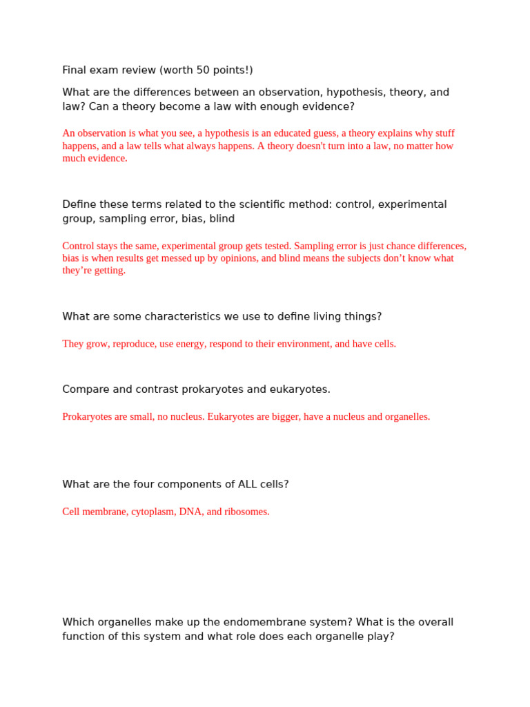 Biology Spring Final Exam Review | PDF | Zygosity | Dominance (Genetics)