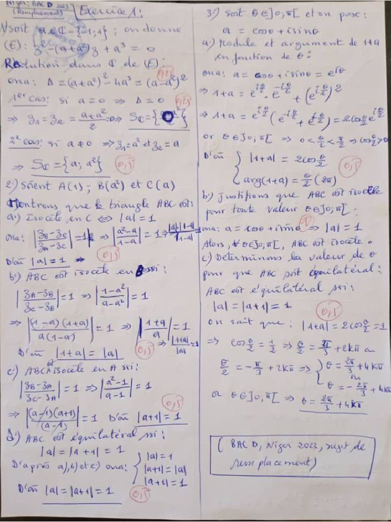Bac 2023 Correction Maths | PDF
