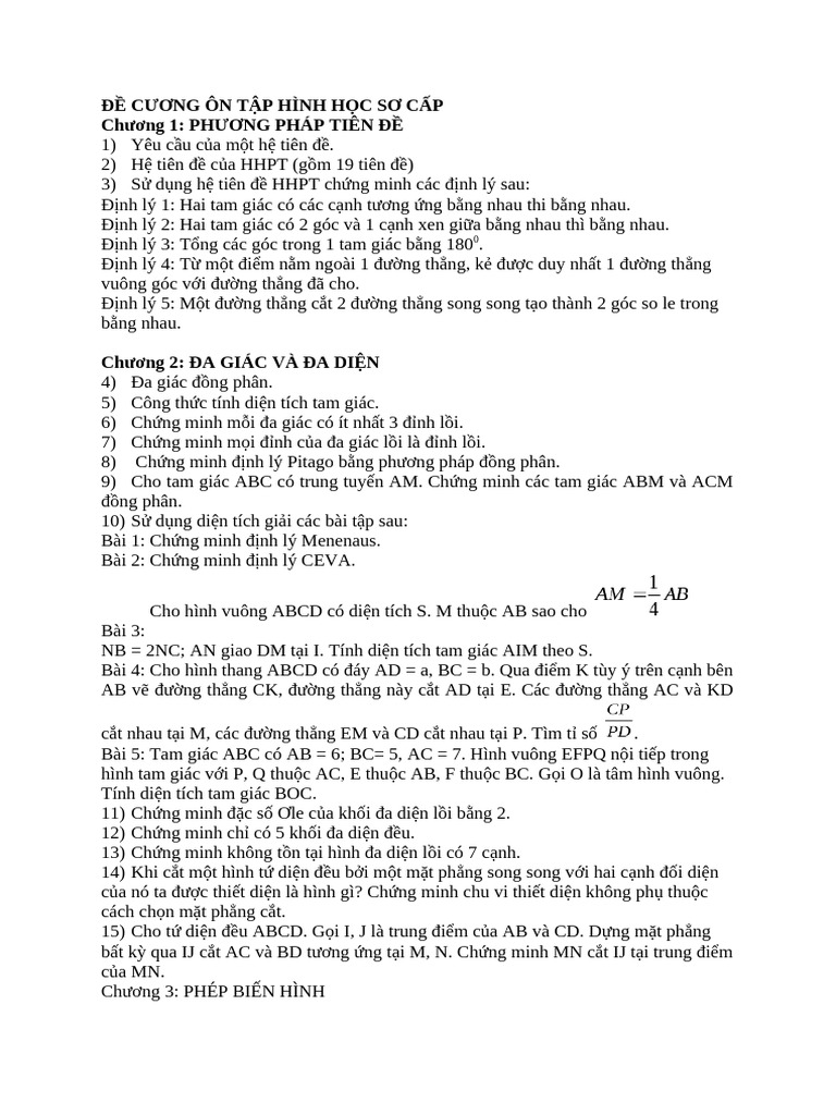 BÀI TẬP HHSC | PDF