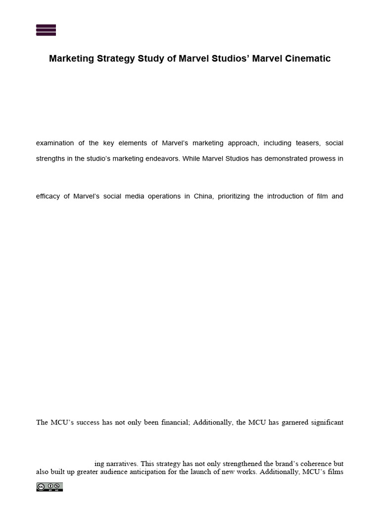 Marvel Studios Marketing Strategy Analysis | PDF | Marvel Comics