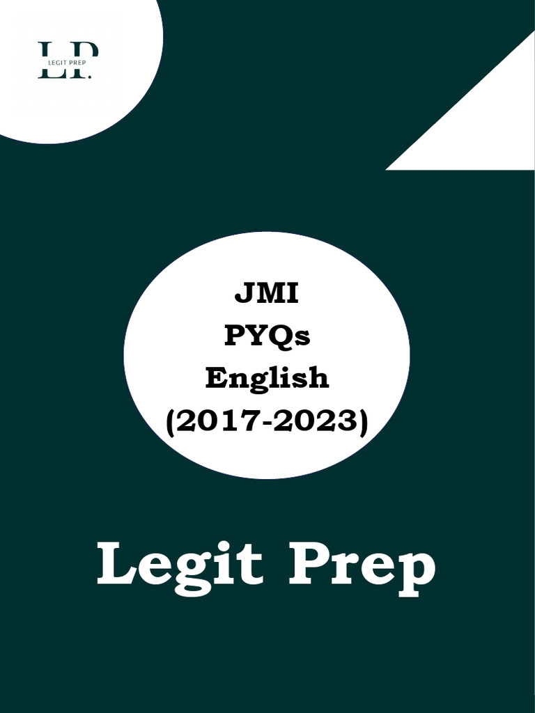 English PYQs (Legit Prep) | PDF | Verb | Adverb