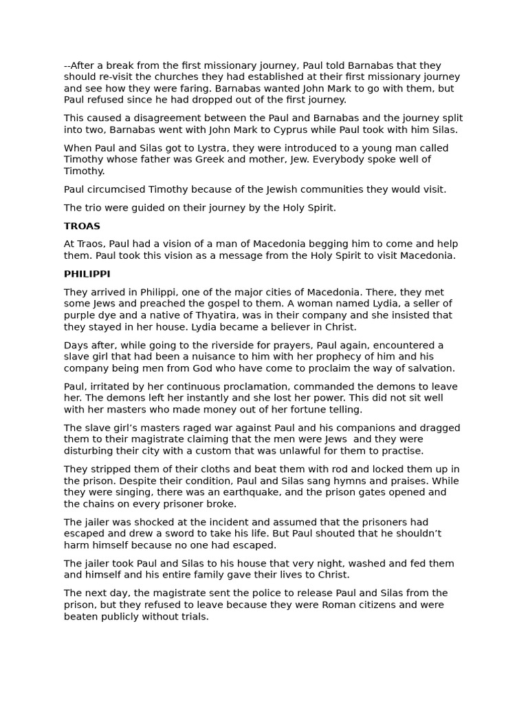 The Second Missionary Journey of Paul | PDF | Paul The Apostle | Saint ...