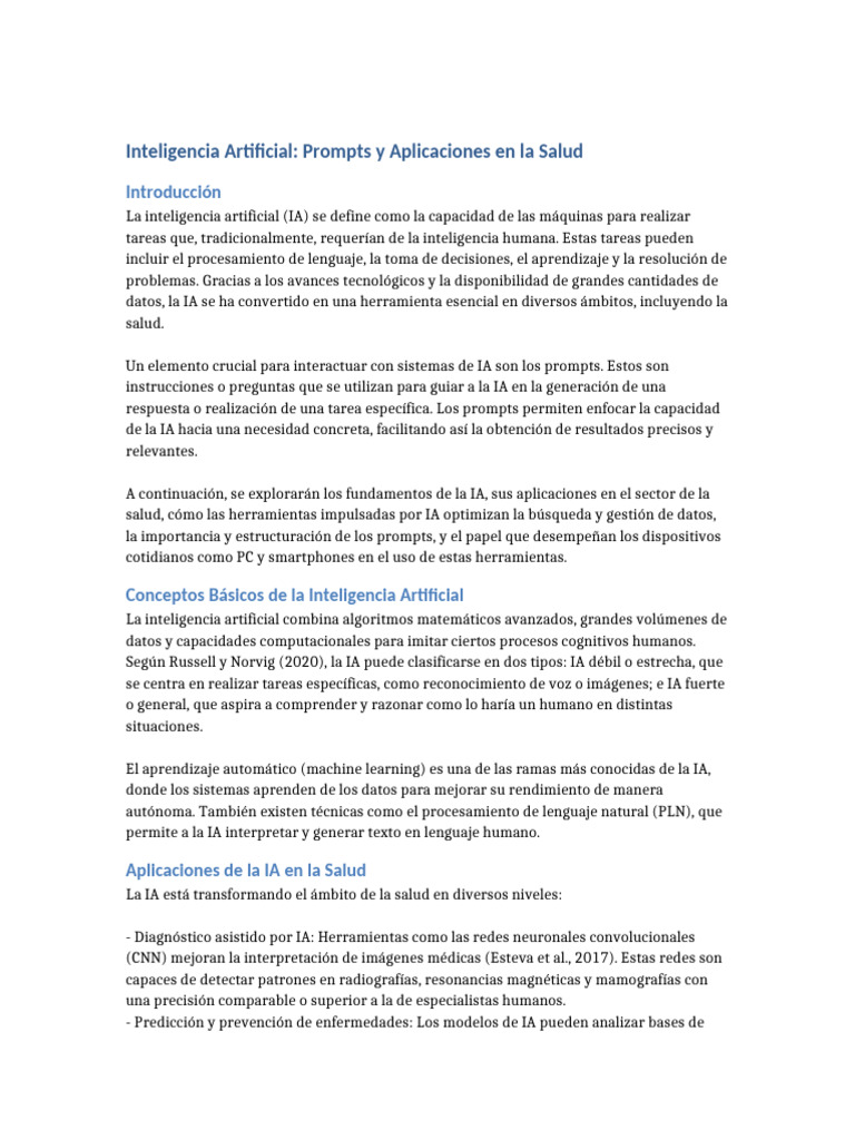 IA en Salud: Prompts y Aplicaciones | PDF | Inteligencia artificial ...