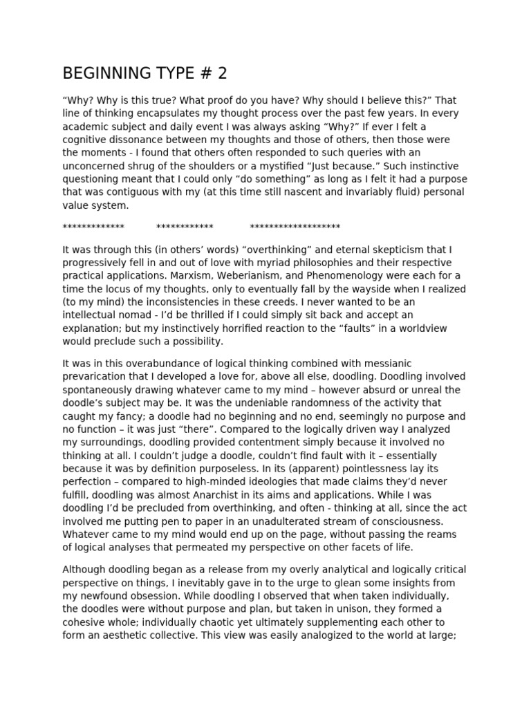 Doodling Double Variation | PDF | Thought | Epistemology