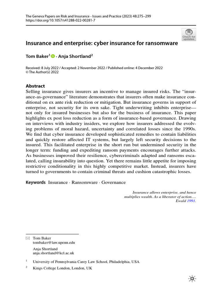 Week 11 - Ransomware Insurance and Enterprise Cyber Insurance For ...