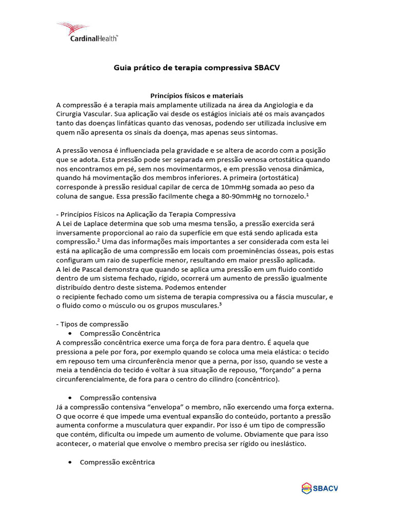 Guia Prático de Terapia Compressiva | PDF | Pressão | Músculo