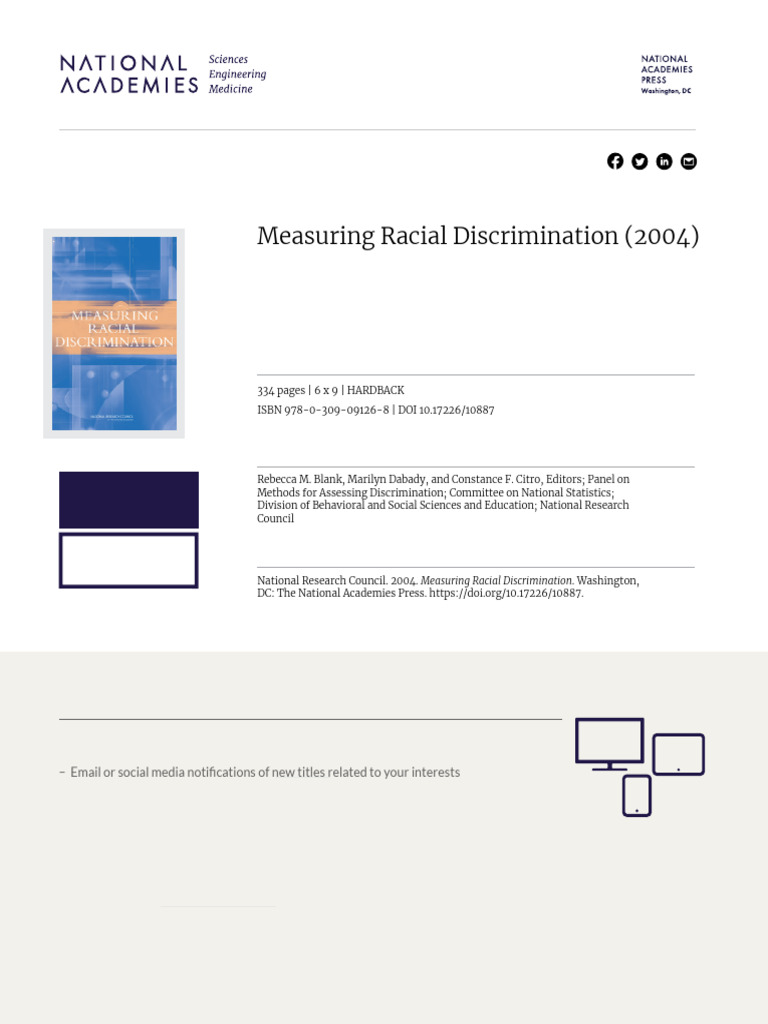 Measuring Racial Discrimination Report | PDF | Experiment | Race (Human ...