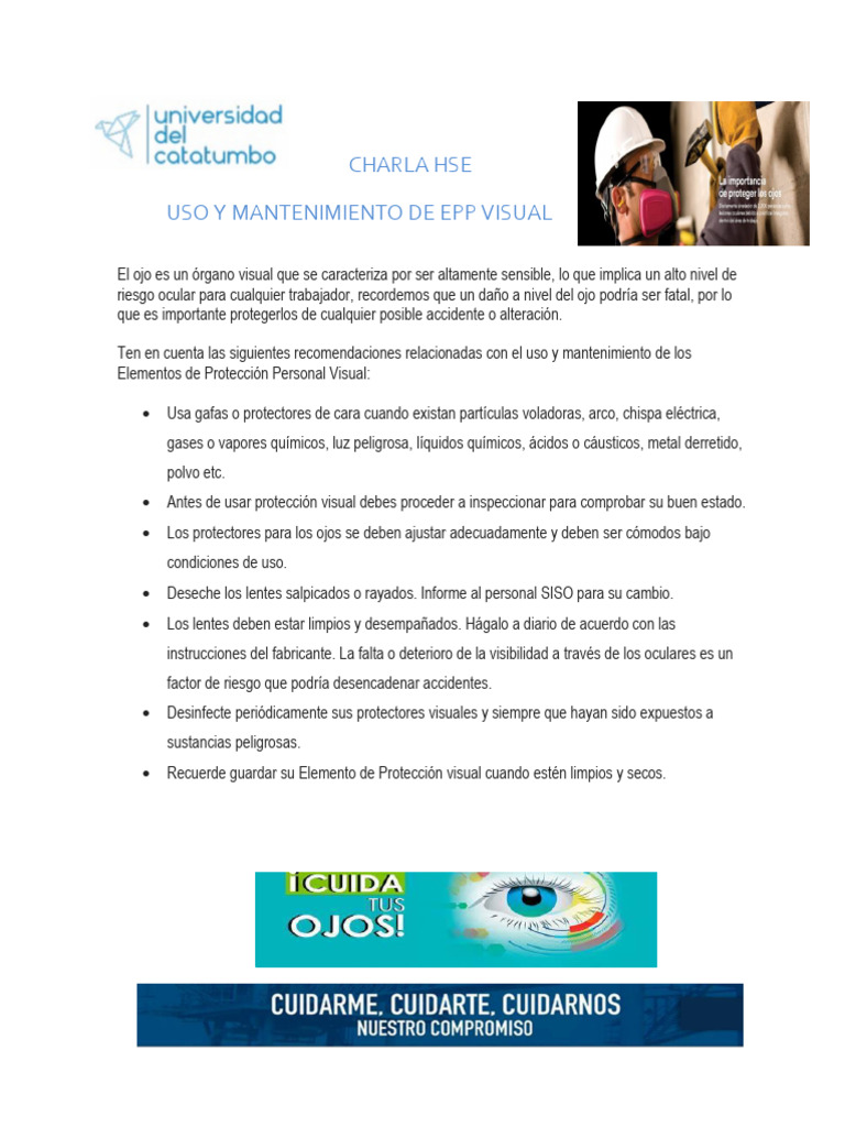 Uso y Mantenimiento de EPP Visual | PDF