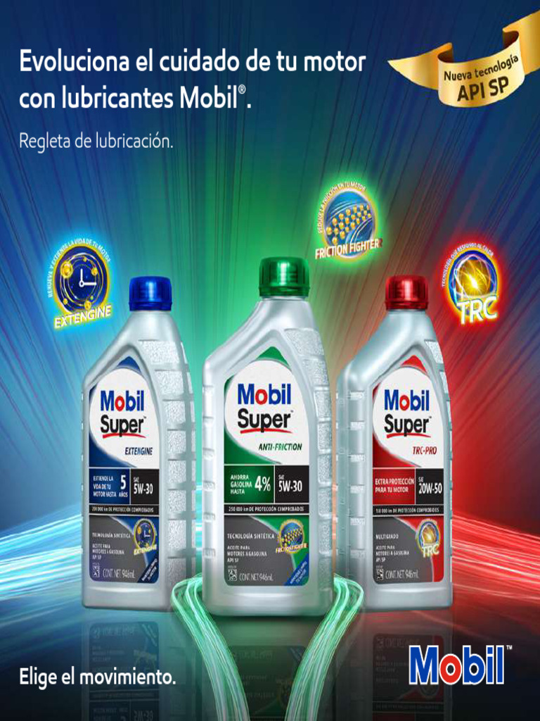 Lubricantes Mobil 1 para tu motor | PDF | Industria automotriz ...