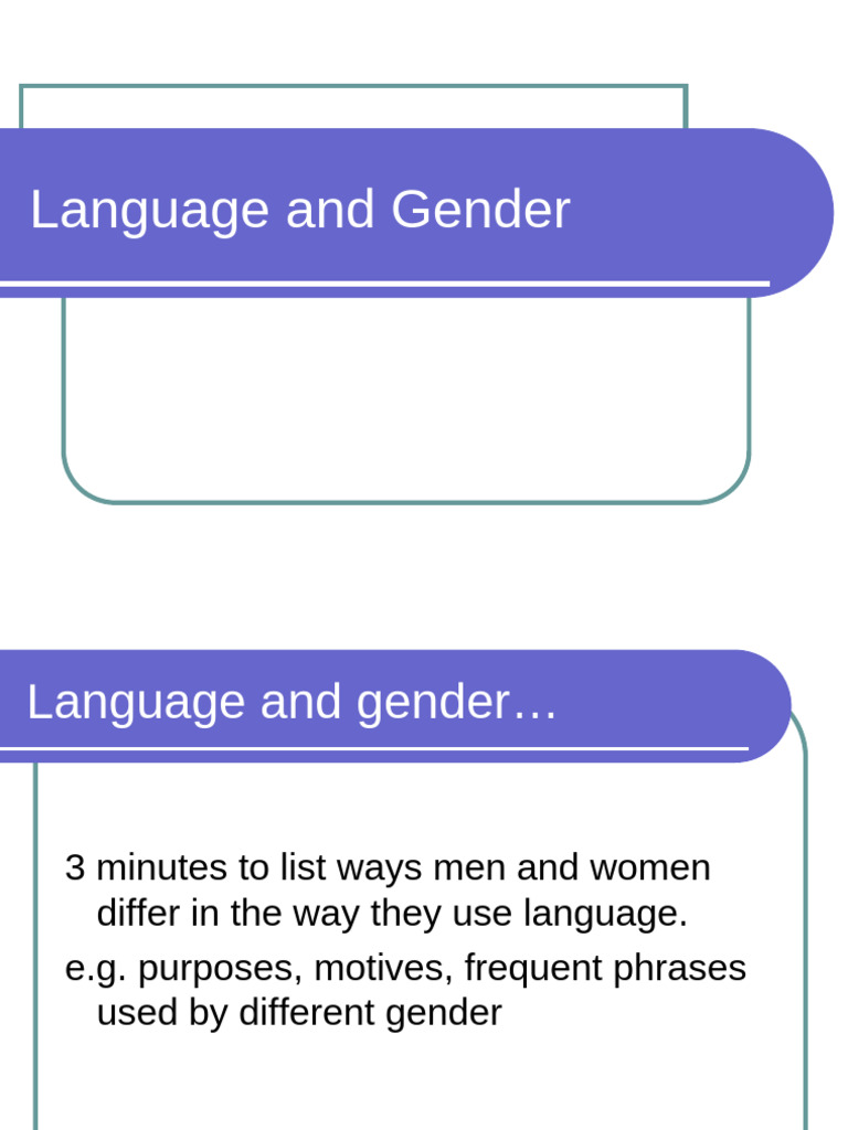 Gender Analysis in Language Fun Activities Games 47500 | PDF