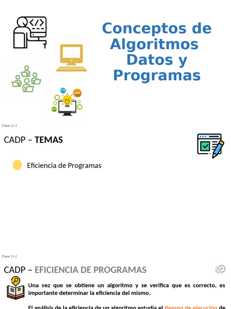 Eficiencia de Algoritmos y Programas | PDF | Algoritmos | Programa de ...