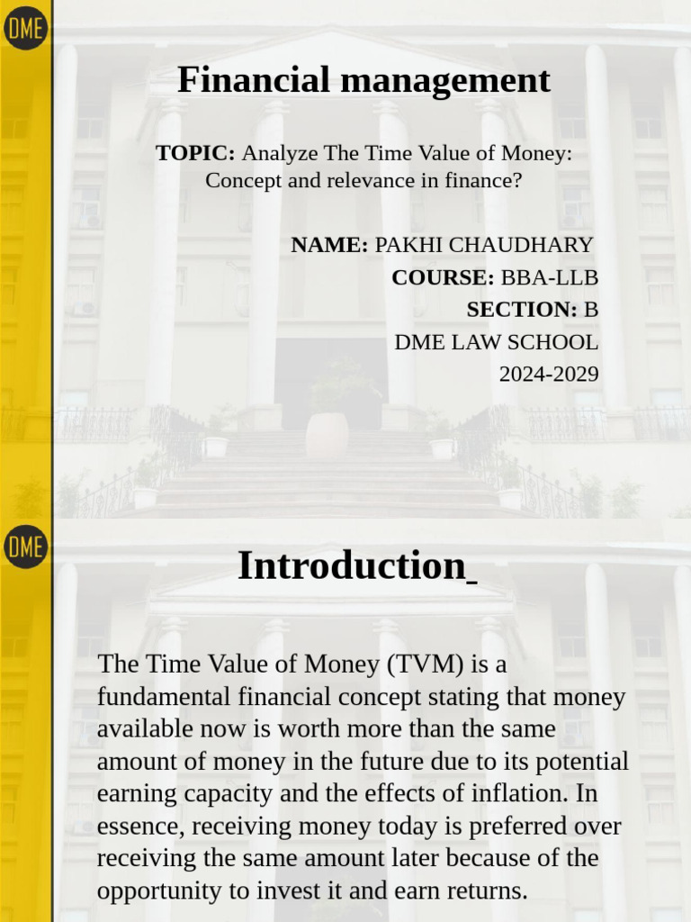 Time Value of Money in Finance Explained | PDF | Discounted Cash Flow ...