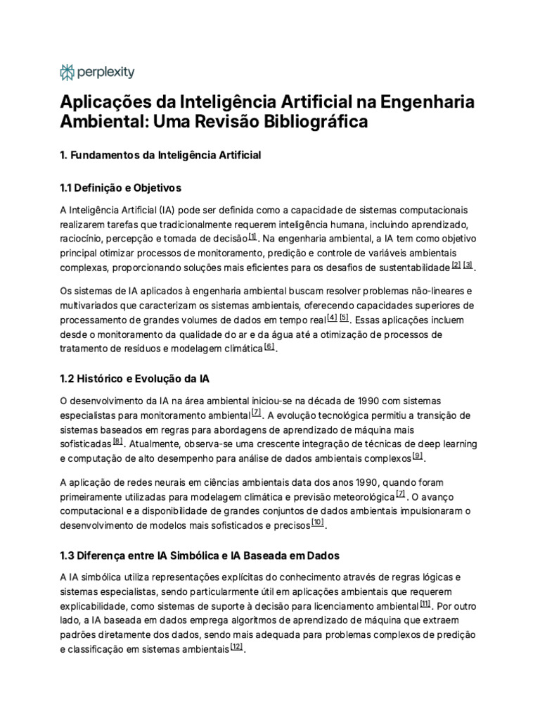 IA na Engenharia Ambiental: Aplicações e Avanços | PDF | Inteligência ...