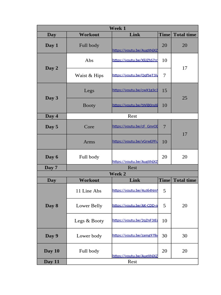 Workout Plan | PDF | Human Body | Physical Attractiveness