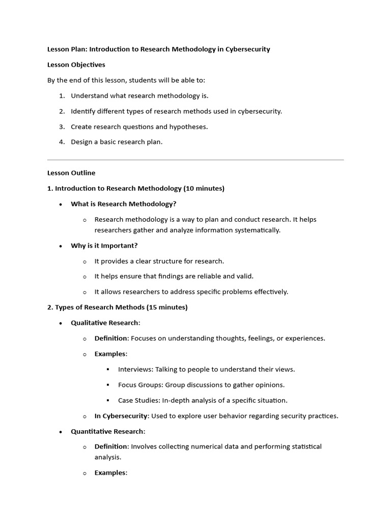 Cybersecurity Research Methodology Overview | PDF | Methodology ...