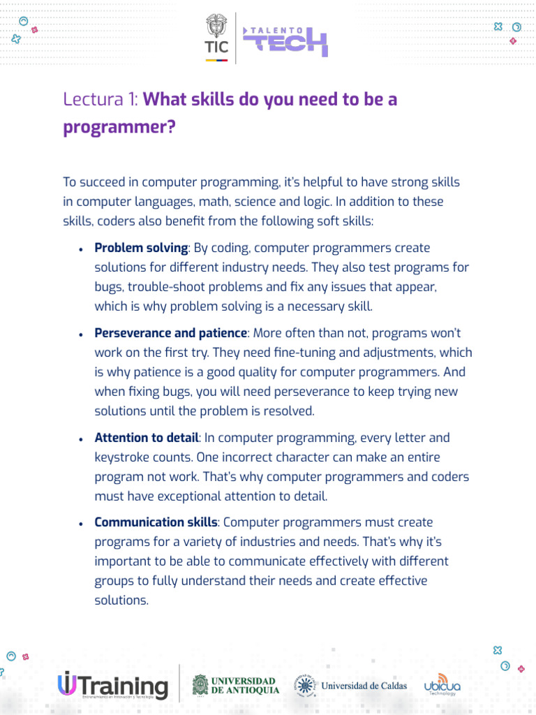 Essential Skills for Programmers | PDF