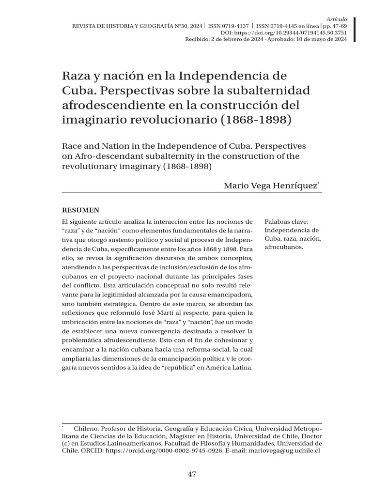 Raza y Nacion en La Idependencia de Cuba | PDF | Cuba | Nación