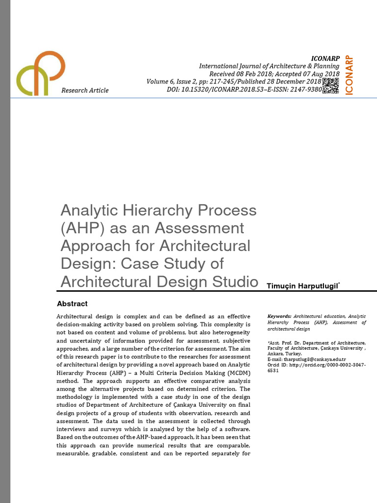 Analytic Hierarchy Process AHP As An Ass | PDF | Evaluation | Matrix ...